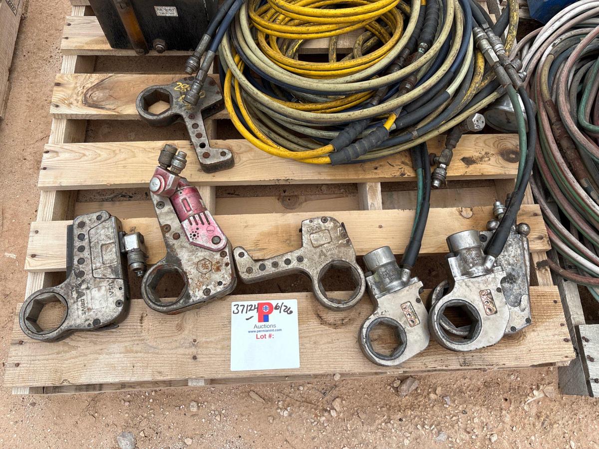 Used Patriot 10K portable electric hydraulic power pack w/ set of hydraulic torque wrenches
