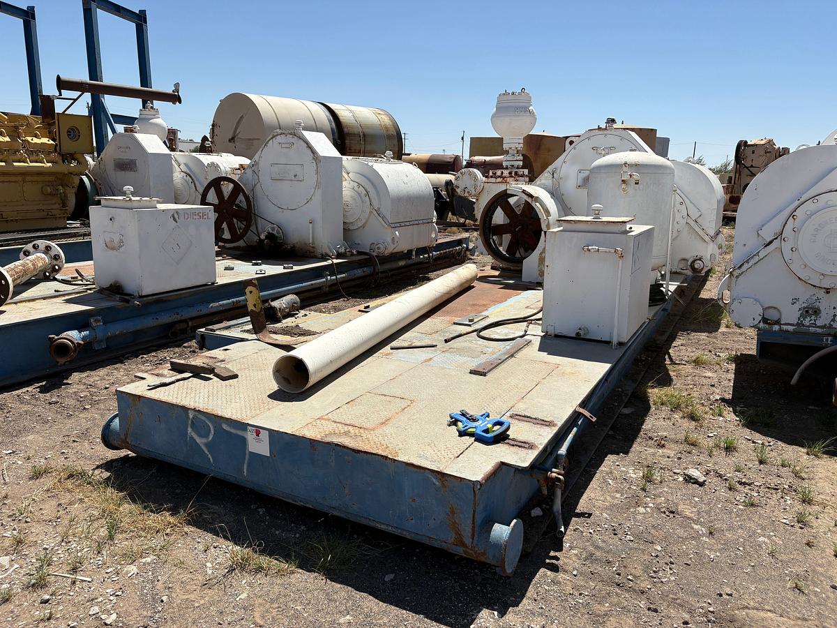 Used Gardner Denver pz9 triplex mud pump, mtd on 35’ x 12’ skid