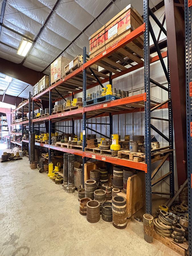 Used 23’ x 4’ x 14’ pallet rack shelving