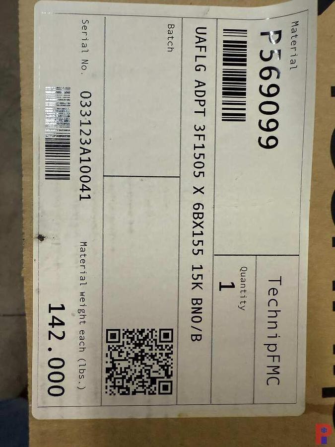 Used (4 X $) PALLET W/ (NEW) FMC 3F1505 X 6BX155 15K ADAPTER FLANGES