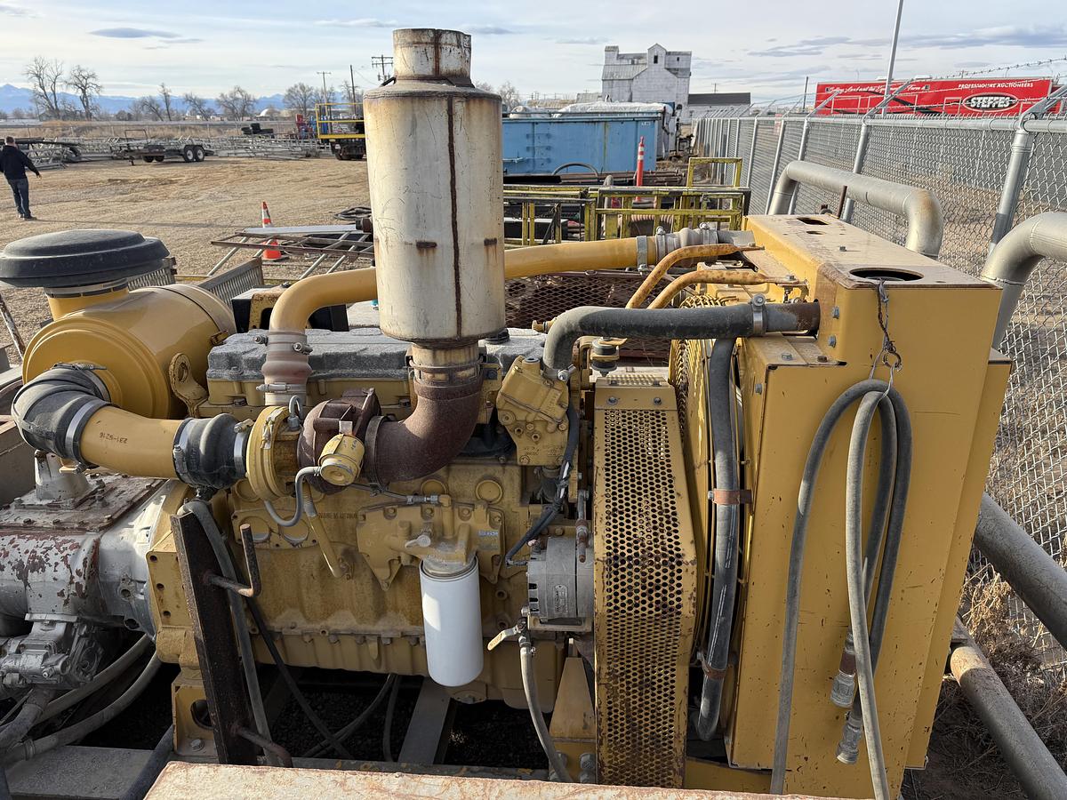 Used TULSA TT250 3K WP TRIPLEX WELL SERVICE PUMP SKIDDED P/B CATERPILLAR C9