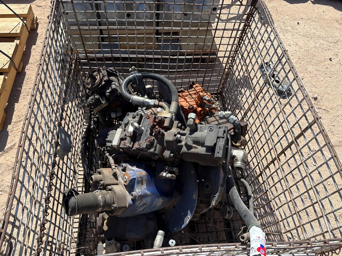 Used Crate w/ (7) assorted hydraulic pumps