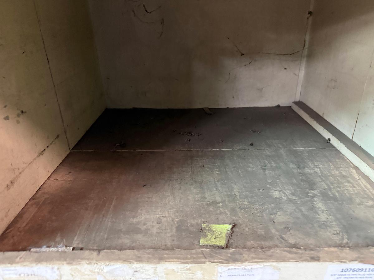 Used 14’ x 2’ x 7’ 42-BIN WOOD PARTS SHELF