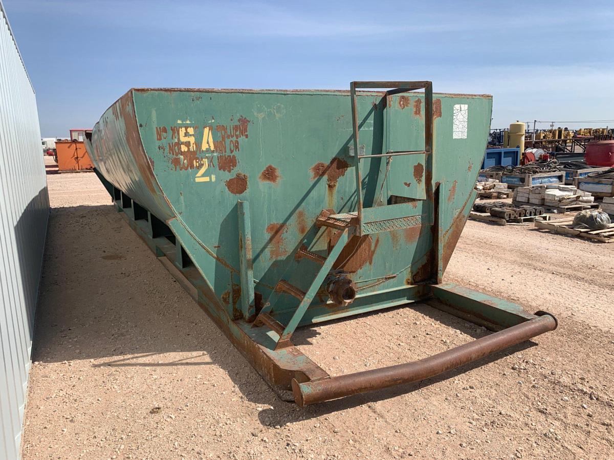 Used 40’L x 11’ W x 7’ T 350bbl Round Bottom Open Top Skidded Tank