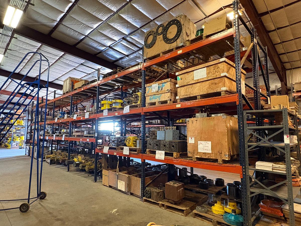 Used 50’ x 4’ x 14’ pallet rack shelving