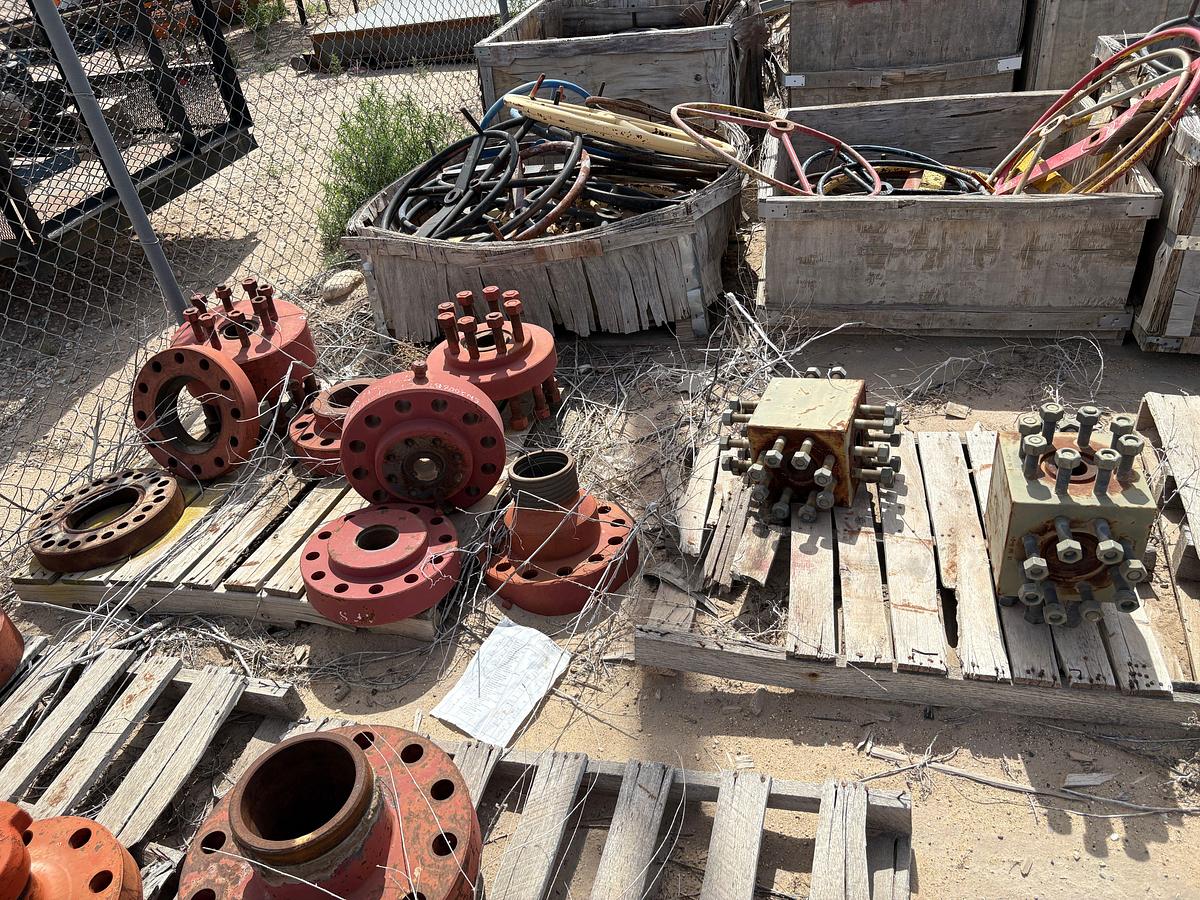 Used Lot of assorted 2” gate valves, fluid crosses, DSAs, landing flanges, & spools