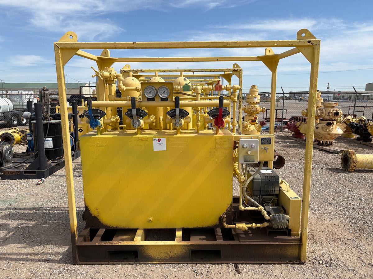 Used Meyer 4-station closing unit, skidded