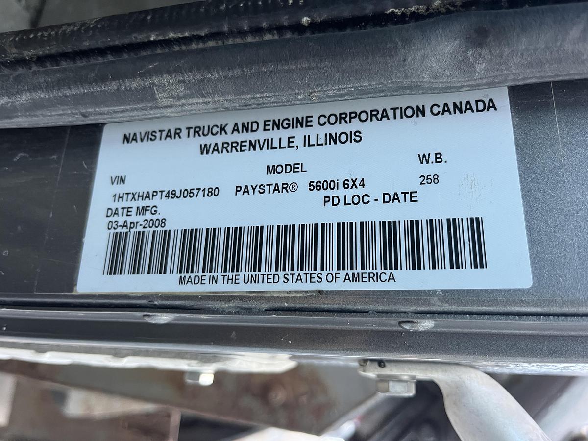 Used 2009 INTERNATIONAL PAYSTAR 5600I TRI AXLE 660 CF CEMENT BULK TRUCK