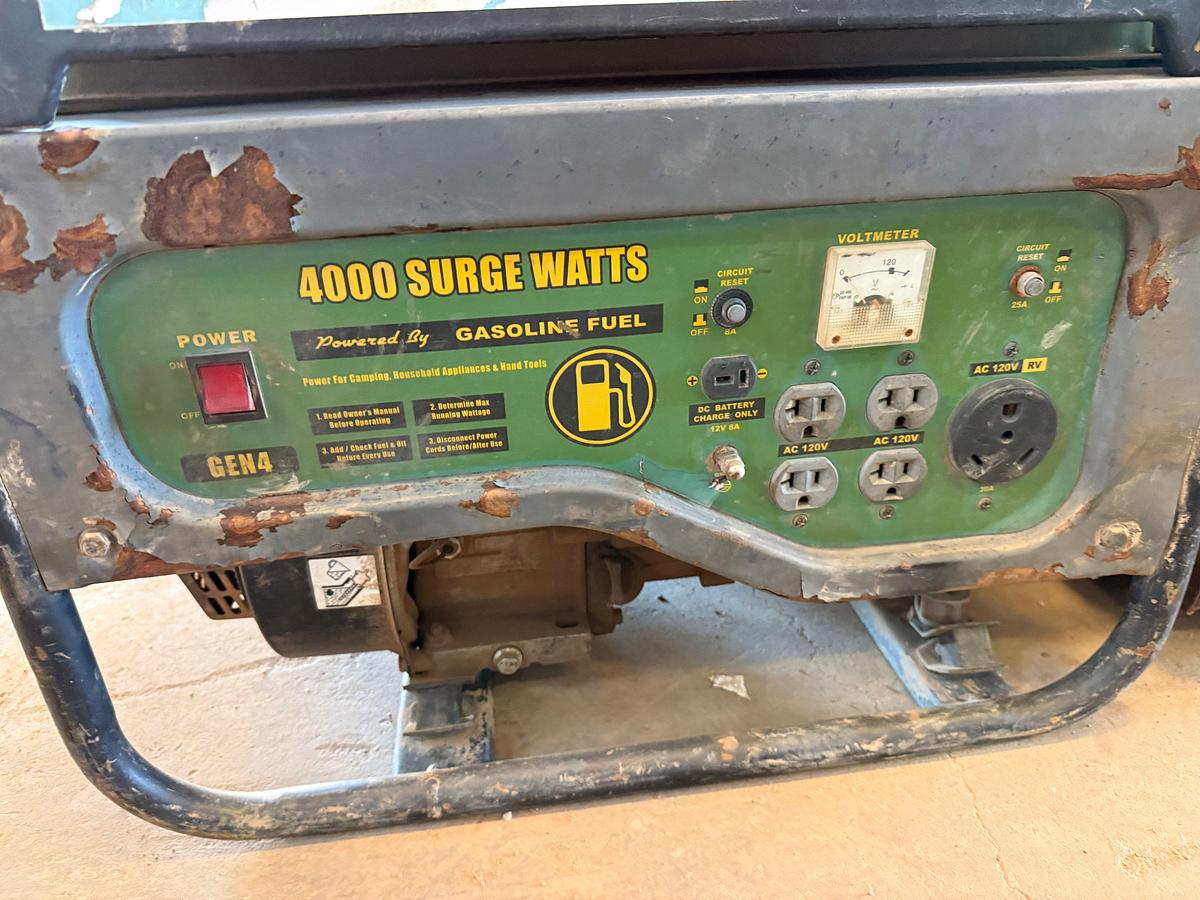 Used (5) SMALL 1500 WATT TO 4375 WATT PORTABLE GAS GENERATORS