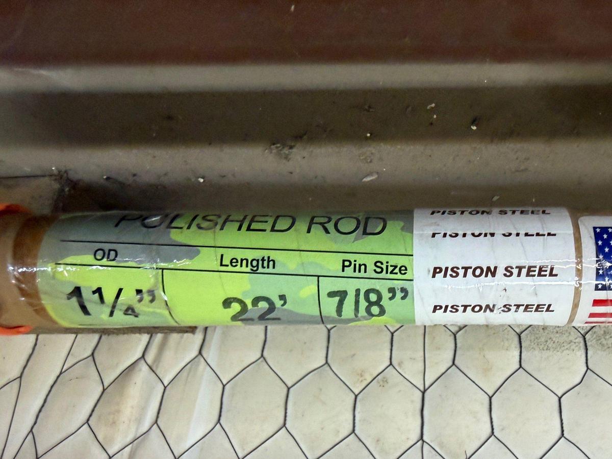 Used 1-1/4 x 22’ x 7/8 pin piston steel Polished Rod