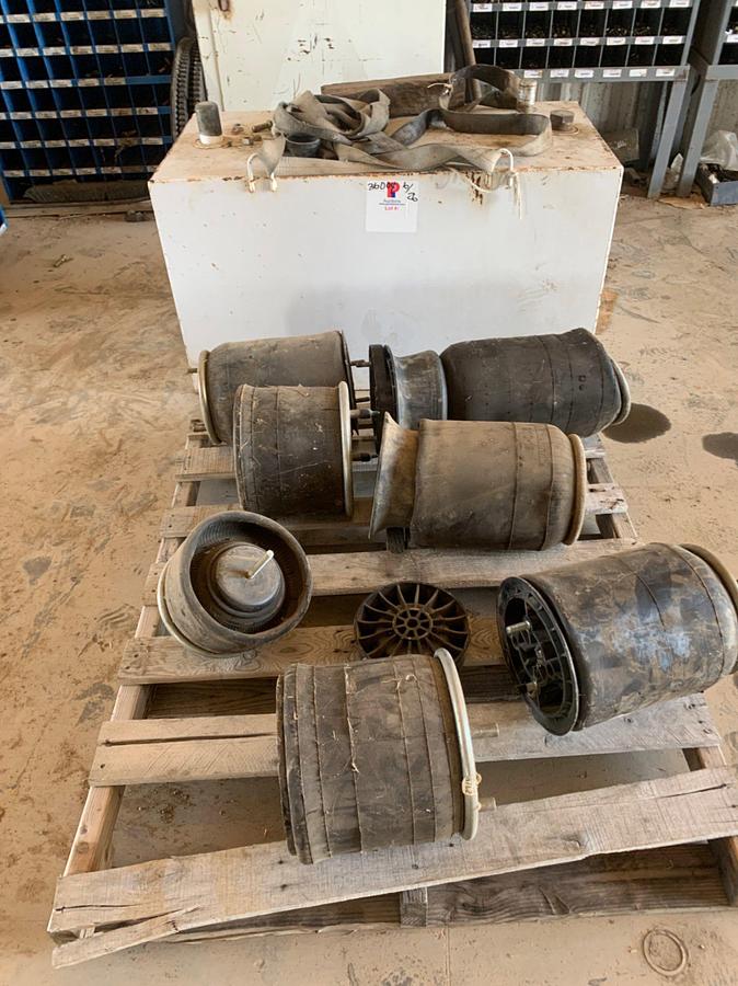 Used Pallet of Air Bags and 120 Gal Diesel Fuel Tank