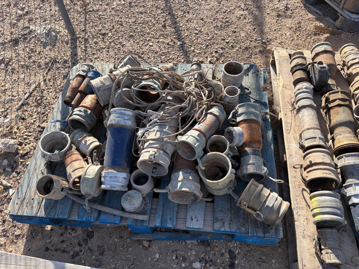Used (3 pallets) assorted swages, hose couplers, & pipe nipples