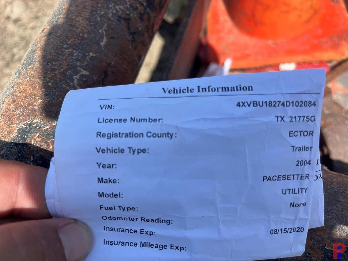 Used 2004 PACESETTER 18’ T/A BP BASE BEAM TRAILER