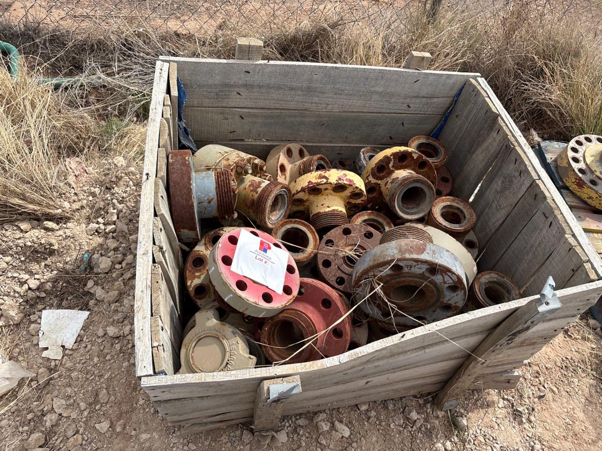 Used (9 pallets) assorted weco flanges, casing packoffs, 2-9/16” gate valves, & (5) assorted spacer spools