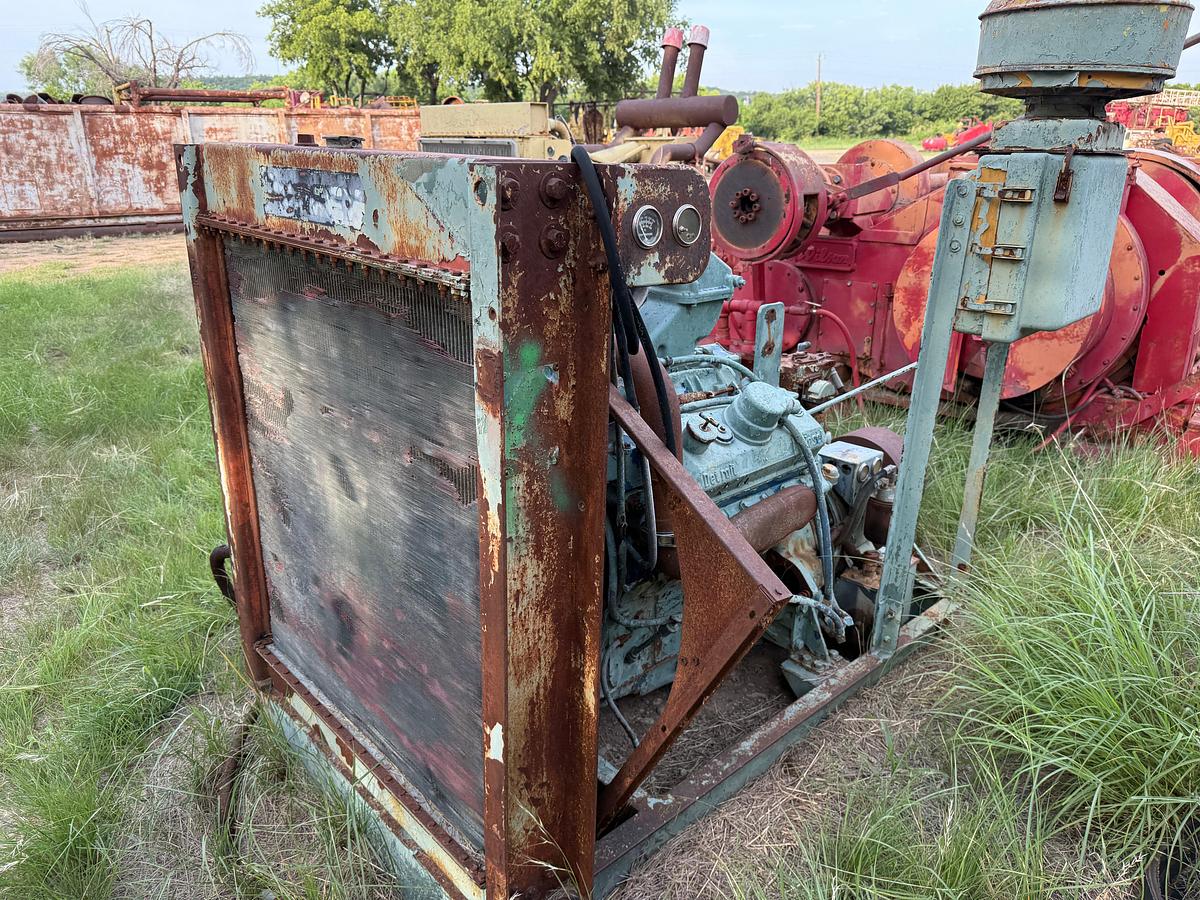 Used DETROIT 6V92T DIESEL ENGINE W/ TWIN DISC F-10017-TC-1 TORQUE CONVERTER & RADIATOR, SKIDDED