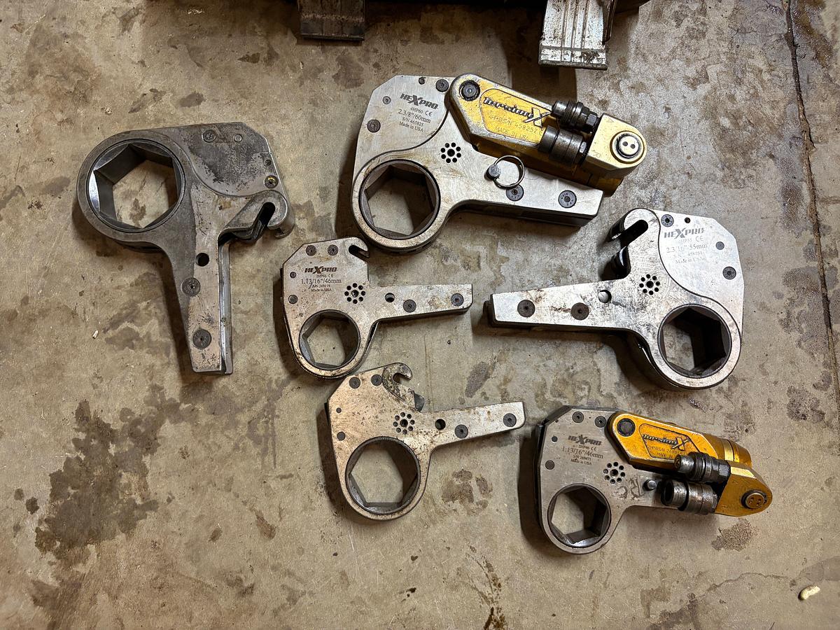 Used Set of (6) hexpro hydraulic torque wrenches