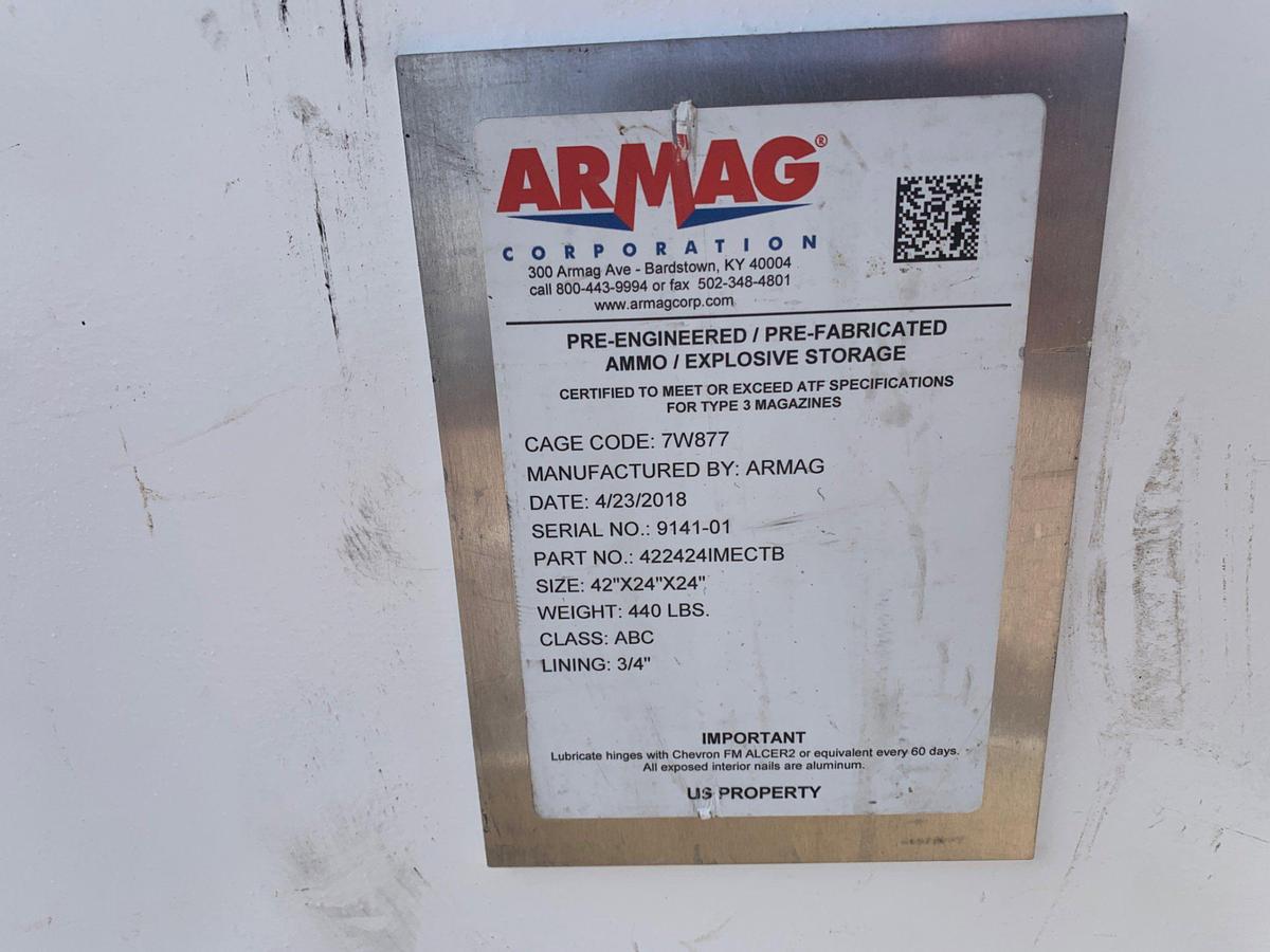 Used 42” x 24” x 24” Armag Explosive Storage