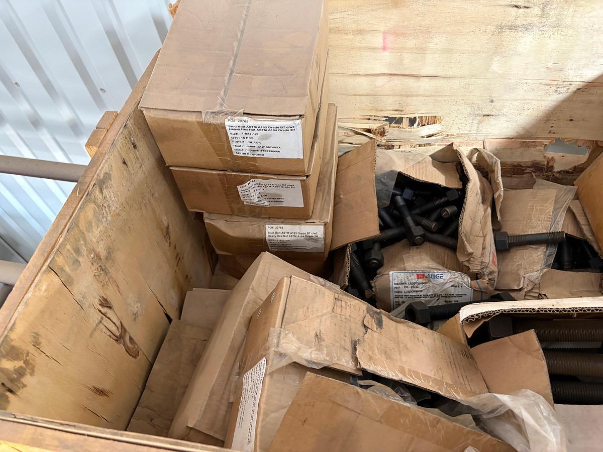 Used (4 crates) of assorted stud bolts & hangers
