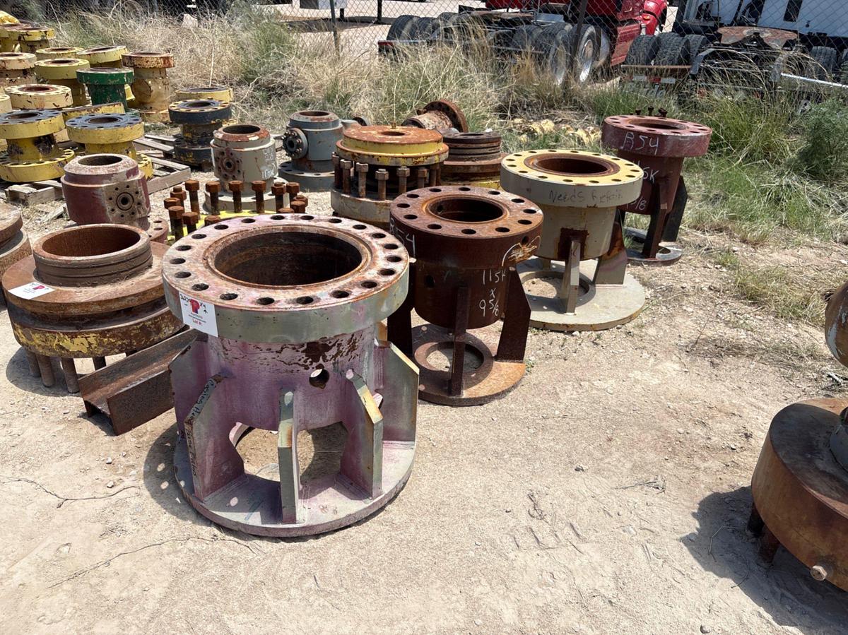 Used (2) 13-5/8” & (2) 11-5/8” casing heads w/ baseplates