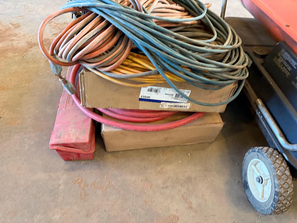 Used (2) DIESEL FIRED PORTABLE HEATERS, EXTENSION CHORDS, HEATER HOSE
