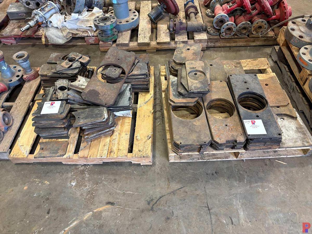 Used (2) PALLETS OF ASSORTED SIZE GATE VALVE RETAINER PLATES
