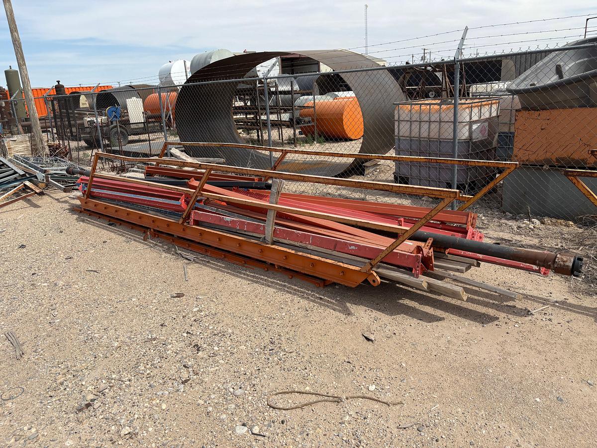 Used (2) 30’ extendable rig ladders w/ assorted pallet rack shelving & alkota pressure washer