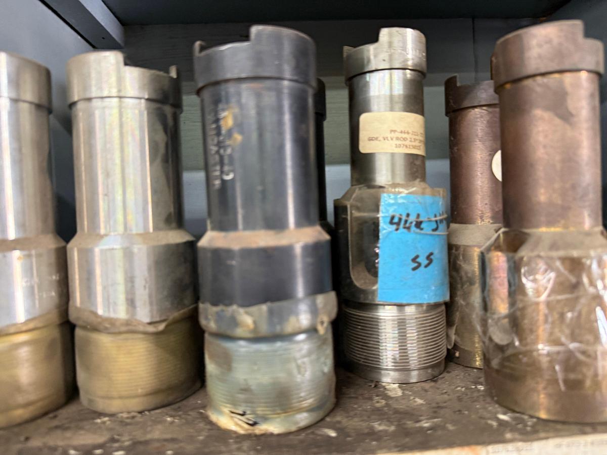 Used 5-BINS (100+) STAINLESS CAGES, BRASS CAGES, PULL ROD CONN, MECH & MANUAL HILD DOWNS, F/ 2”& BIGGER PUMP PARTS