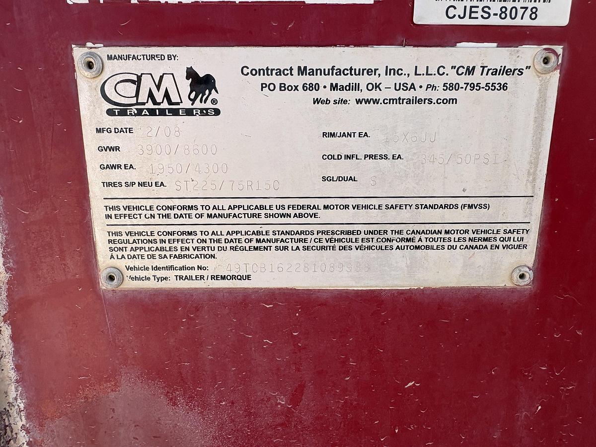 Used 2008 CM TRAILERS 16’ X 7’ T/A BUMPER PULL ENCLOSED TRAILER