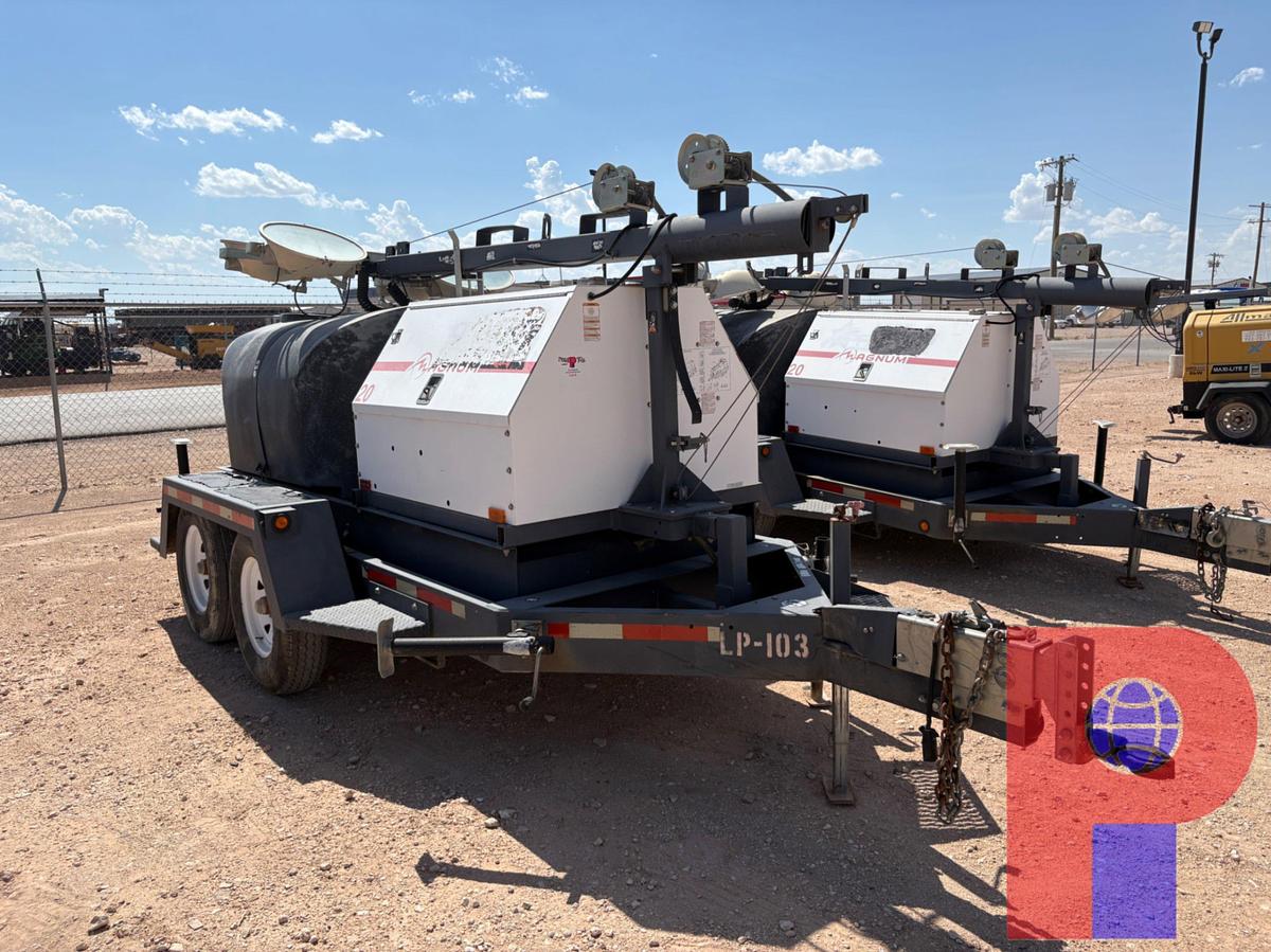 Used 2012 MAGNUM TRAILERS MTT20 20KW T/A BUMPER PULL LIGHT TOWER TRAILER