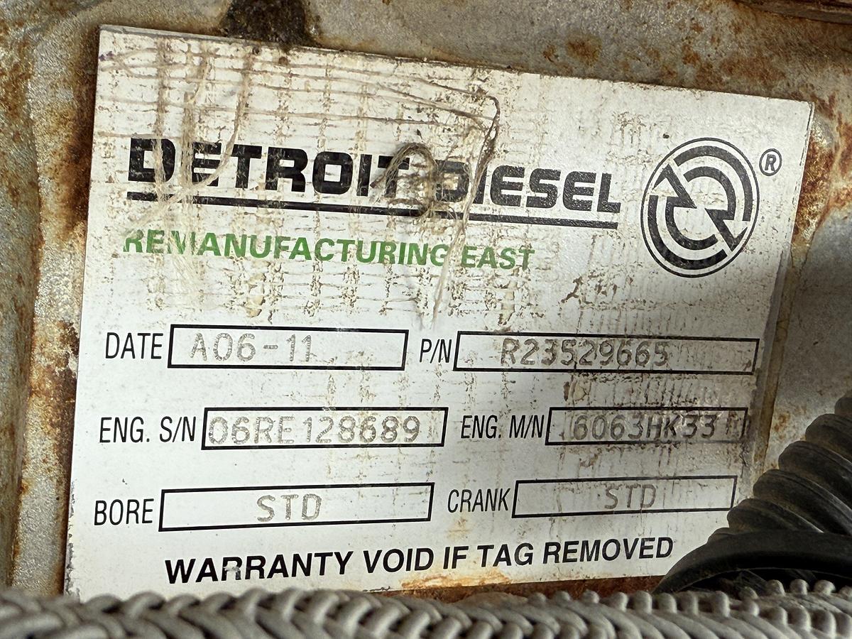 Used OILWELL SA634-5 10K WP TRIPLEX CEMENT PUMP UNIT P/B DETROIT SERIES 60 SKIDDED MTD ON 2007 LUFKIN TRI AXLE NARROW NECK LOWBOY