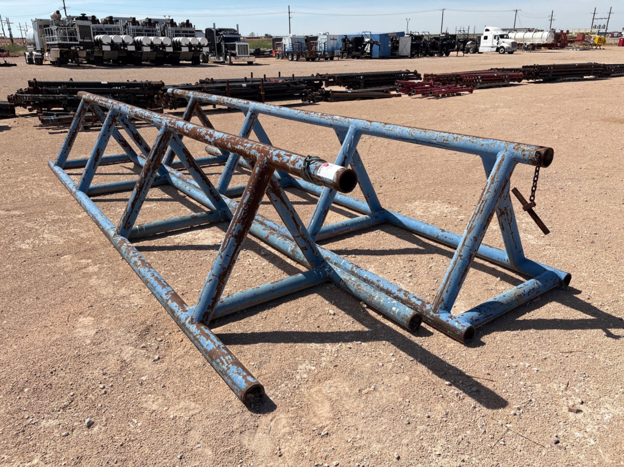 Used (2) 20’ x 42” triangle pipe racks