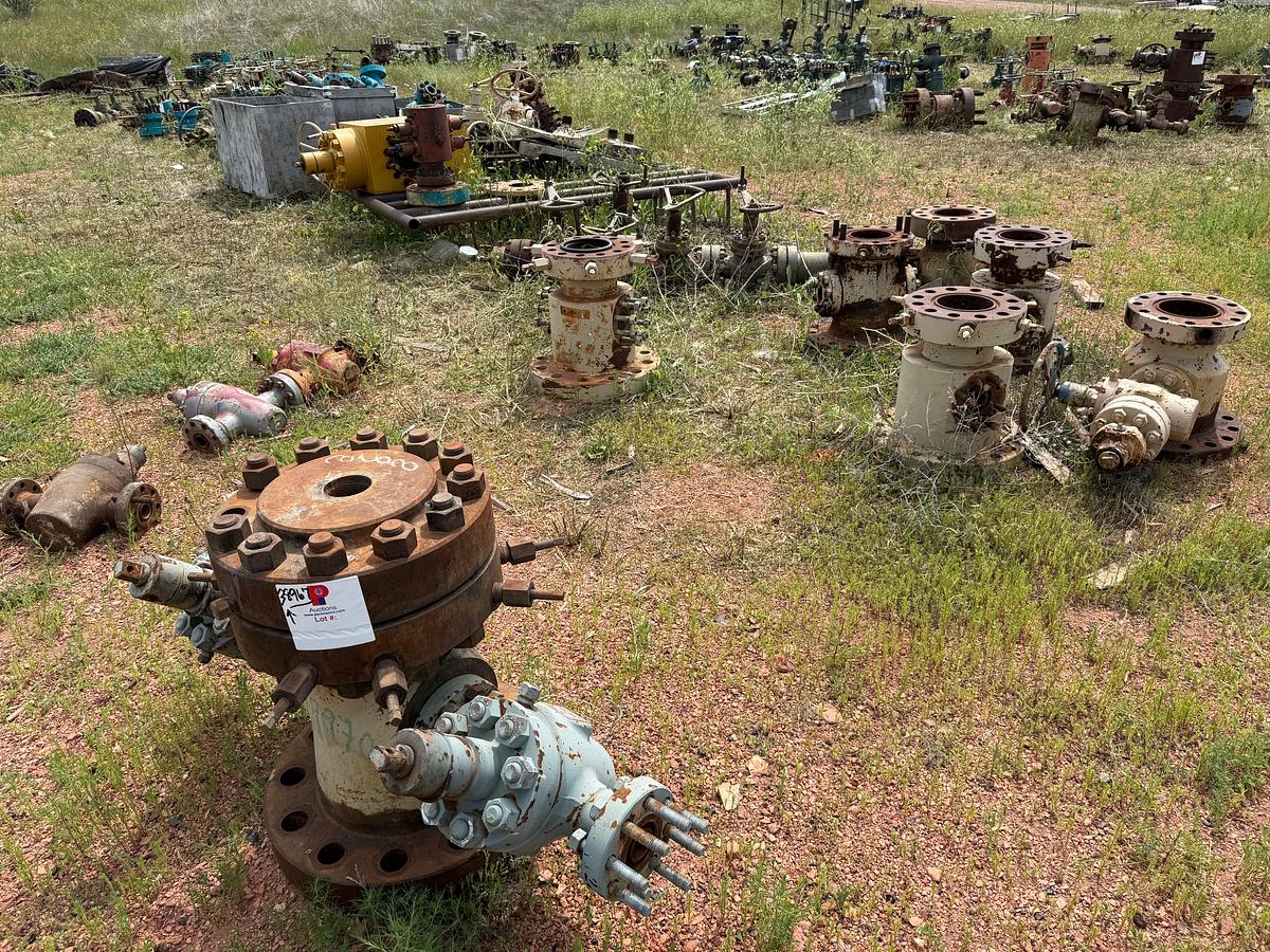 Used ROW / SECTION OF (7) 7-1/16” 10M TUBING HEADS, (30+) 2-1/16” 5M GATE VALVES, FLUID CROSSES, DSA FLANGES, SPOOLS, & RELATED