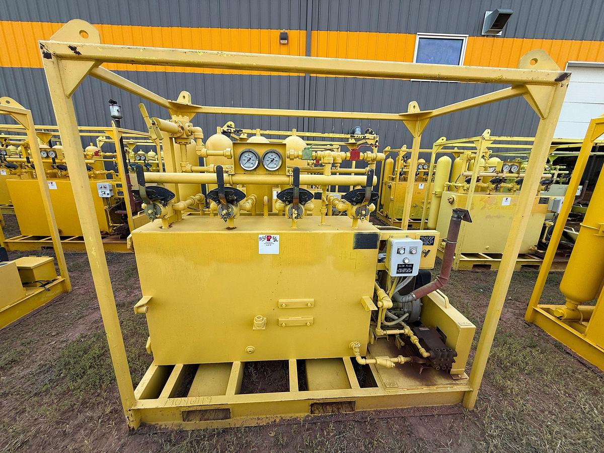 Used MEYER 3K WP DIESEL POWERED 4-STATION ACCUMULATOR CLOSING UNIT, SKIDDED