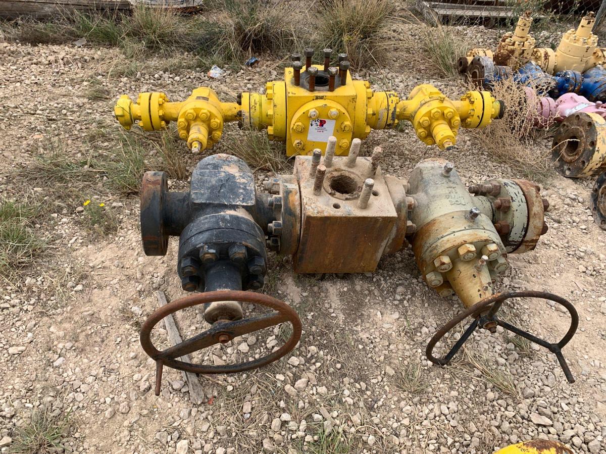 Used (7) 4”- 7-1/16” 10k Fluid Crosses w/ (16) 2-9/16” to 4” 5k Manual Gate Valves