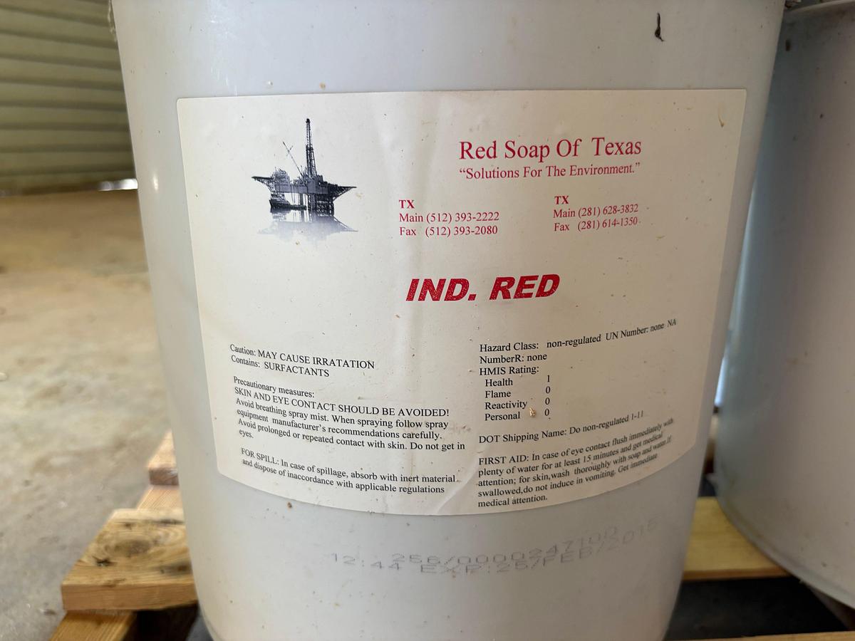 Used (6) 5-gallon buckets of industrial cleaner
