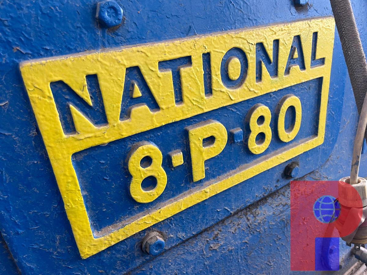 Used NATIONAL 8-P-80 TRIPLEX MUD PUMP P/B 750HP TRACTION MOTOR