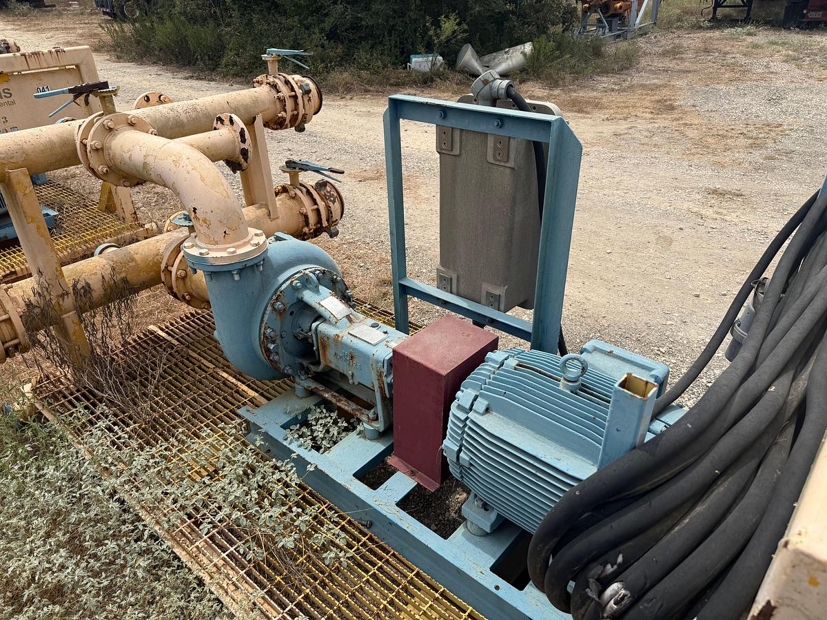 Used MUD HOG 8x6x14 CENTRIFUGAL PUMPS P/B 75-HP ELECTRIC MOTOR, SKIDDED