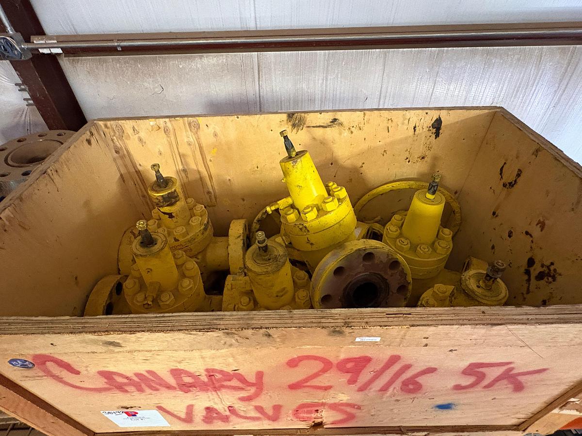 Used (6) 2-9-16” 5k gate valves & (5) 4” x 7” 5k spools