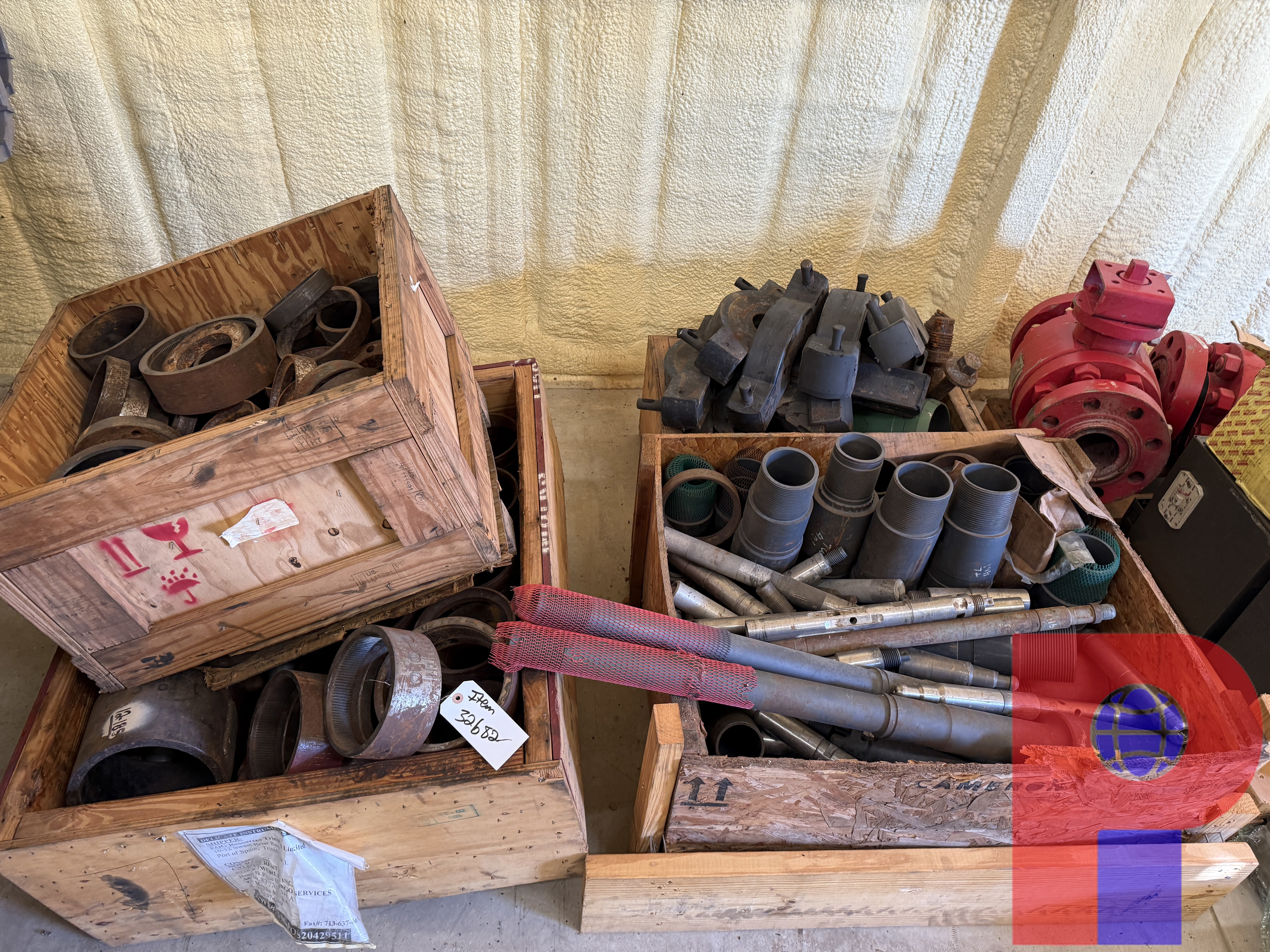 Used (4) CRATES OF VARIOUS BOP RAMS, VALVE STEMS, COLLARS, SLEEVES, & RELATED