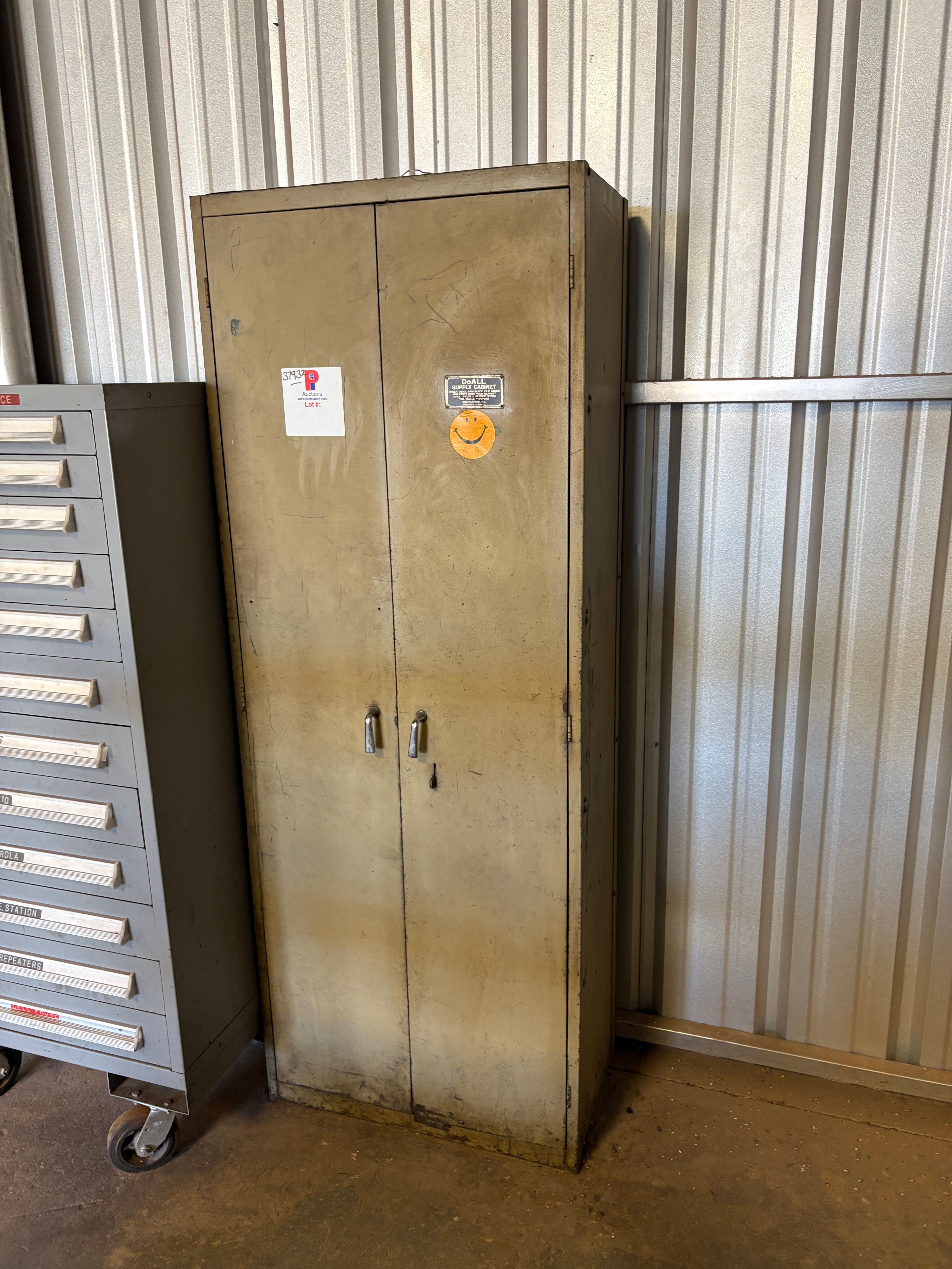 Used 30” x 16” x 80” DoALL supply cabinet w/ machine shop tools