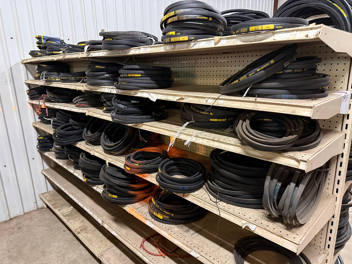Used SECTION OF (150+) MOSTLY GOODYEAR B-SECTION BELTS SIZE RANGE B62 THRU B225