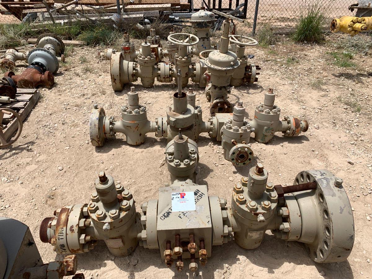 Used (11) Assorted Fluid Crosses w/ Plug Valves and Pneumatic Actuators