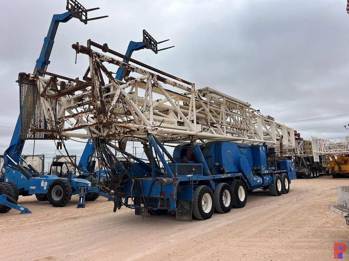 Used FRANKS 1287/160 BACK IN WELL SERVICE RIG MTD ON 5-AXLE CARRIER