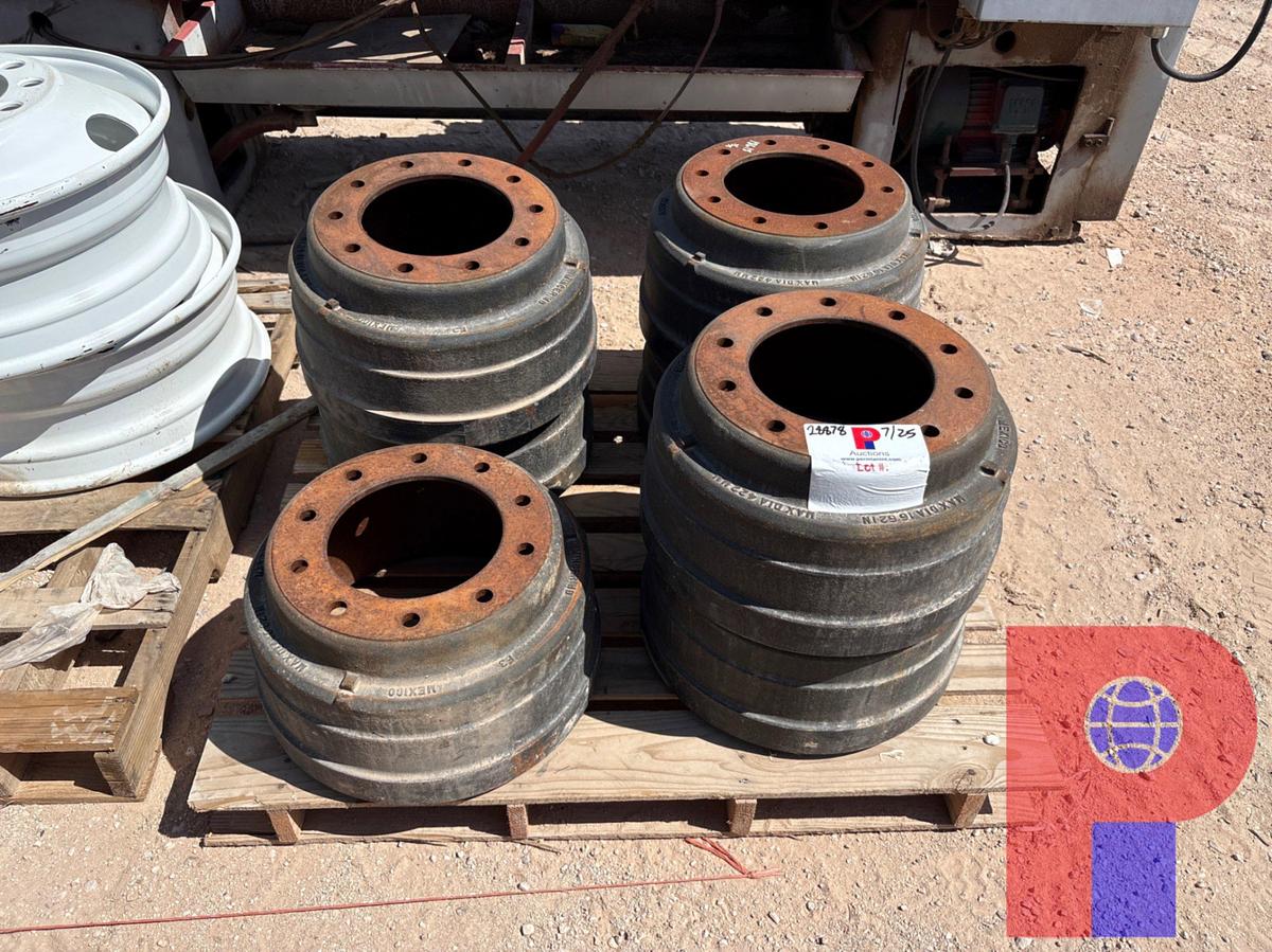 Used (7) MINCER HD 10-HOLE BRAKE DRUMS MAX DIA 16 62IN