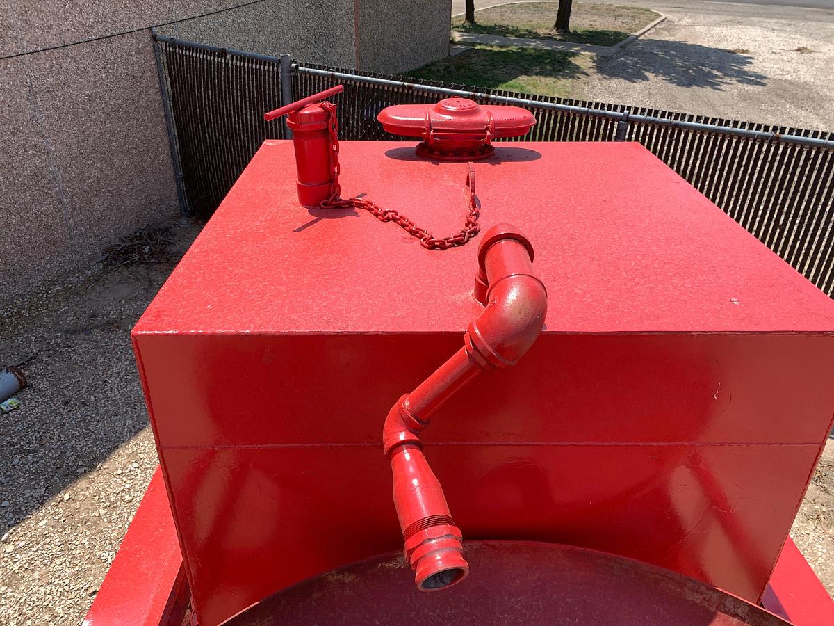 Used 5’ x 5’ x 4.5’ 18BBL OIL TANK MTD ON 12’ x 6.5’ SHOPBUILT BUMPER PULL TRAILER