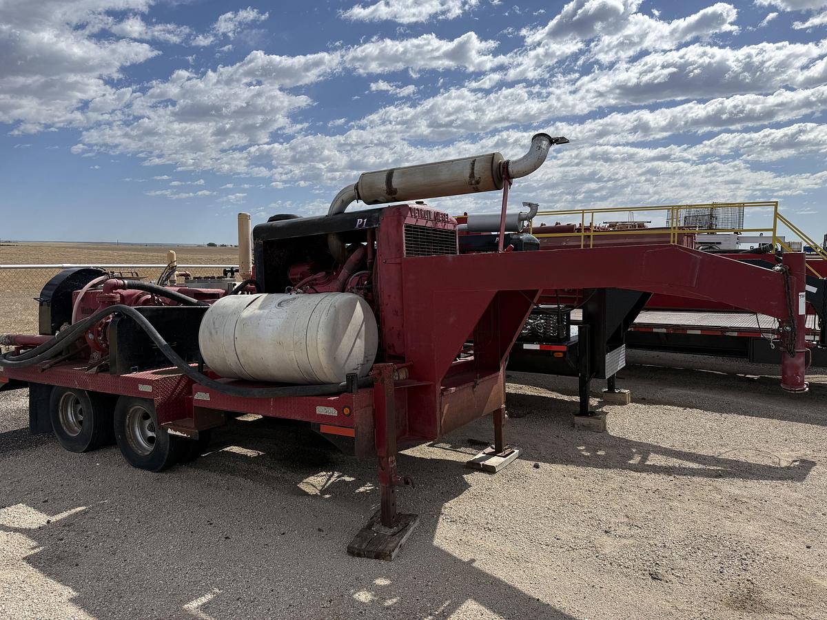 Used WEATHERFORD 5K WP TRIPLEX PUMP MTD ON 16’ T/A GOOSENECK TRAILER