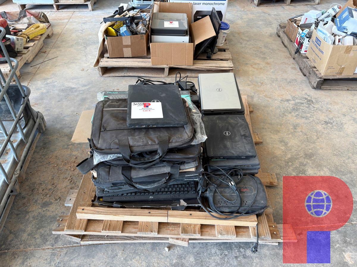 Used (3) PALLETS W/ DELL & HP LAPTOPS, KEYBOARDS, PRINTERS, AND OTHER ELECTRONICS