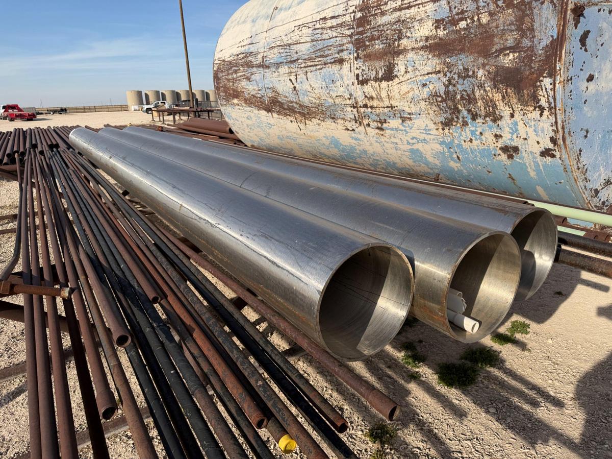Used (67x$) 67’ of STAINLESS STEEL 14” x 3/8” wall pipe
