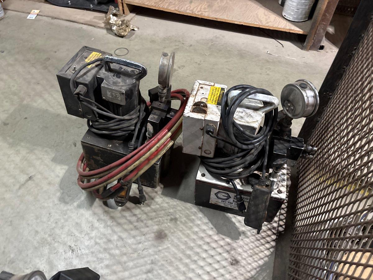Used (2) power team 10K electric hydraulic pumps