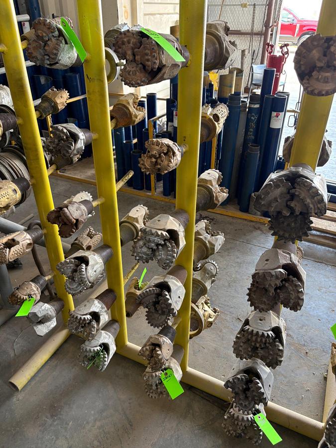 Used (6x$) tricone drill bits, 3-7/8” to 6-1/8”